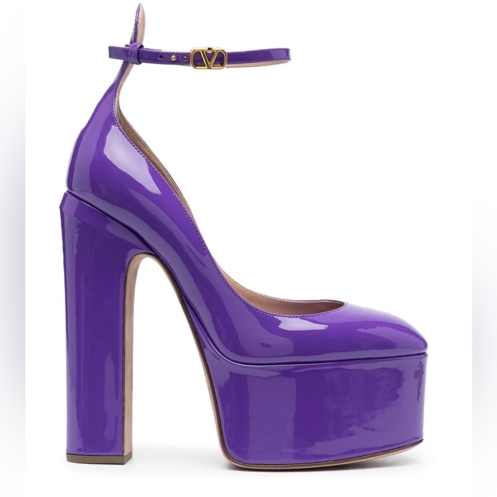 Valentino Tan-Go Patent Platform Pumps 155MM | EU 40.5 | Purple | EUC Like New